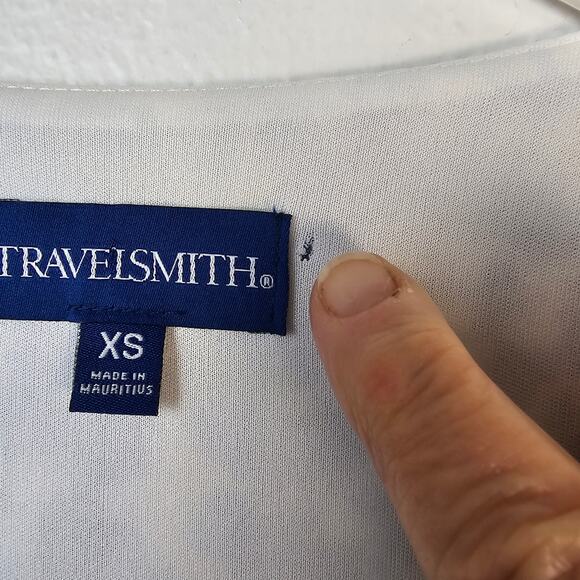 Travelsmith Dress Women's XS Blue Yellow Floral Faux Wrap Twist Waist Romantic - Picture 6 of 9